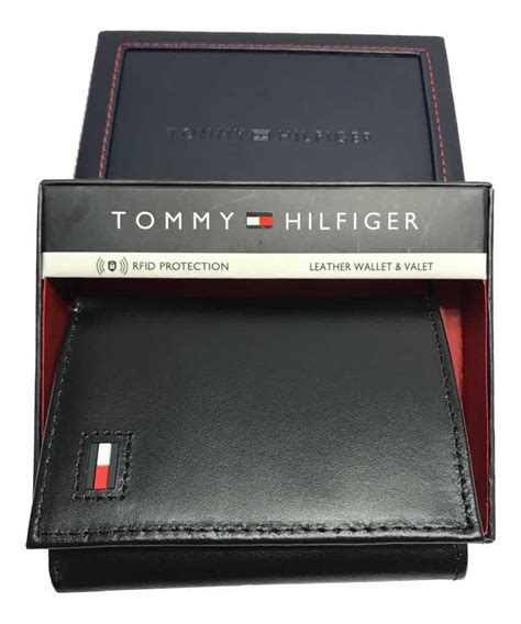 cartera tommy hilfiger hombre negro|tommy hilfiger leather.